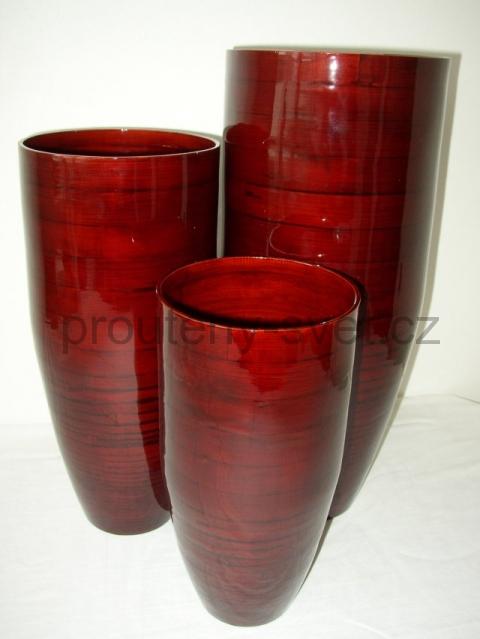 Bambusová váza klasik červená XL 