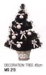 AKCE - Vánoční stromek zdobený, 45cm - stříbrný