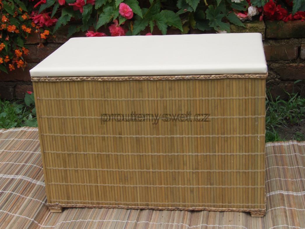 Koš na prádlo - lavička, bambus světlý, BK - 50
