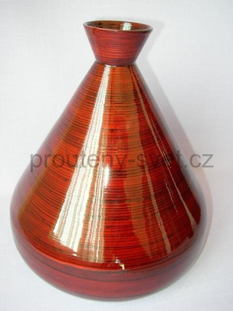 Bambusová váza široká červená
